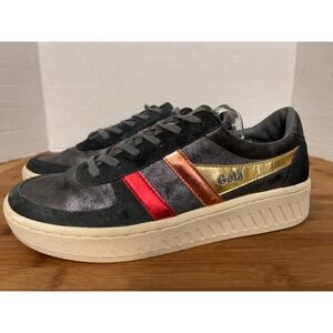 Gola Black Sneakers with Red and Gold Accents